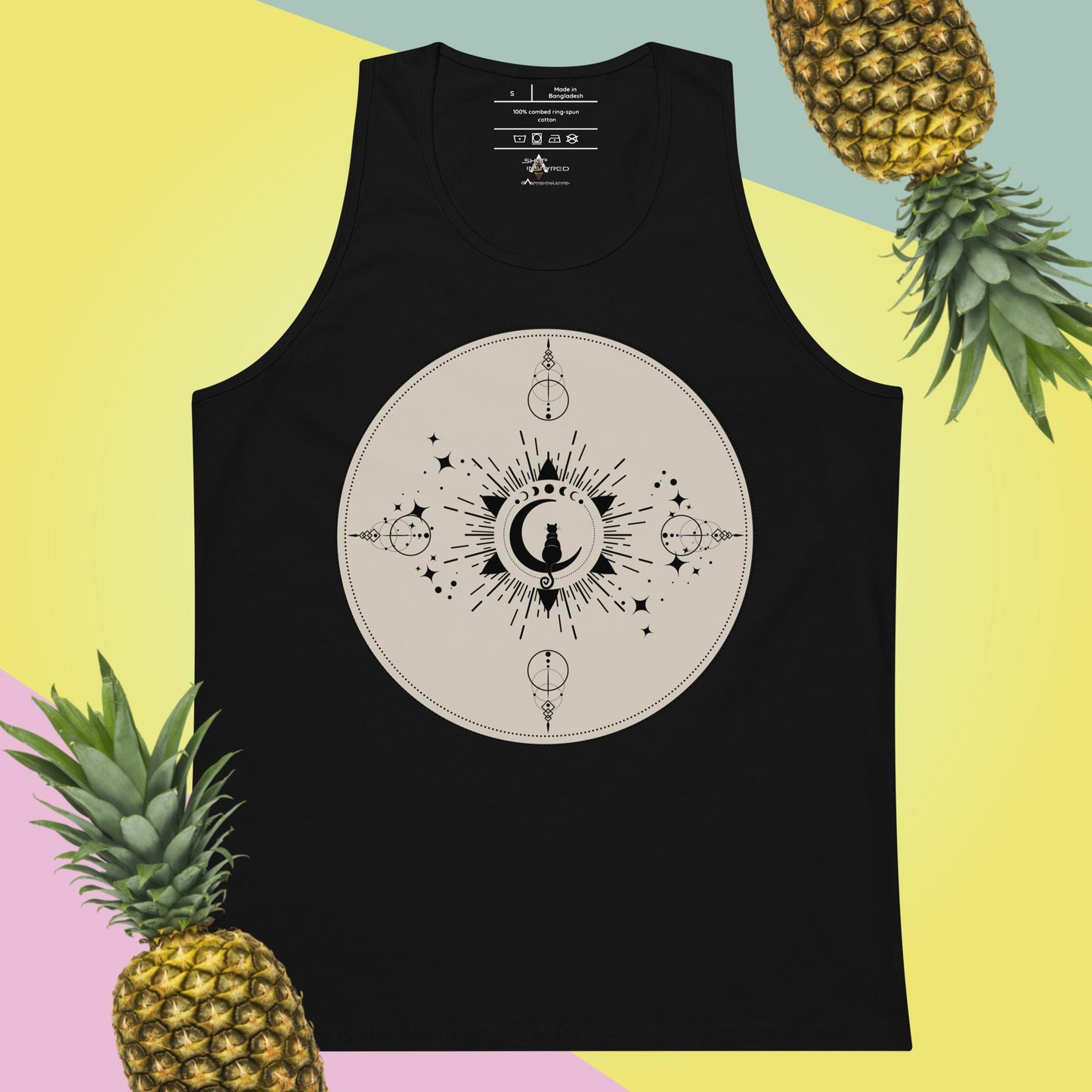 Cat in the Moonphase Men's Tank